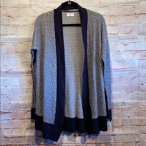 Lou and Grey open cardigan high slits sz M navy